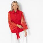 Жакет нарядный, Даю автограф (алый, с поясом)