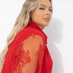 Жакет нарядный, Даю автограф (алый, с поясом)