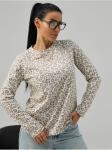 *Лонгслив "Леопард" женский Бежевый