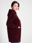 Кардиган с капюшоном на молнии темно-бордовый больших размеров