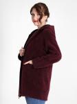 Кардиган с капюшоном на молнии темно-бордовый больших размеров
