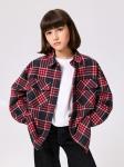 Блузка детская для девочек Greys бордовая клетка
