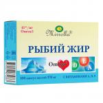 БАД "Рыбий жир для сердца и сосудов с витаминами А,Д3,Е"Мирролла, 100 капс по 370мг