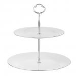 MILLIMI Аура Этажерка двухъярусная, размер тарелок 20см, 25см, опаловое стекло
