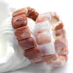 Браслет из Агата Сакура сегмент 18*13мм, 40г, 17см