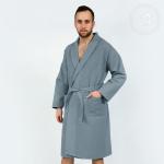 Халат запашной с воротником (серый)