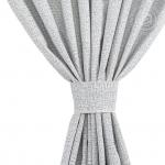 Шторы для кухни с подхватом Лен серый