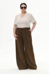 Брюки широкие из вельвета с карманами,  цвет "молочный шоколад"