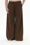 Брюки широкие из вельвета с карманами,  цвет "молочный шоколад"