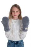 Варежки детские меховые серые