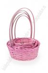 Корзины круглые, 5 в 1, 27*11 см (SF-7961) розовый