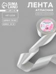 Лента атласная, 50 мм, 23±1 м, цвет серебряный №176 Лента атласная, 50 мм, 23±1 м, цвет серебряный №176