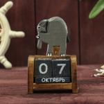 Вечный календарь «Слоник», 7?4?10 см, дерево, МИКС
