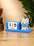 Календарь настольный «Котик», 13?6?7 см, дерево, синий