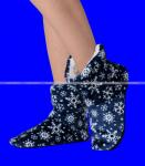 Носки-САПОЖКИ женские с мехом Снежинки ВЫСОКИЕ