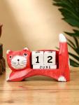 Календарь настольный «Кошка», 13?4?10 см, дерево, красный