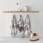 Комплект полотенец 48*60 см, 3 шт., рогожка (Ретро Новый год)