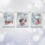 Комплект полотенец 48*60 см, 3 шт., рогожка (Ретро Новый год)