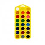 Акварель медовая «ЗХК. Цветик», 24 цвета, без кисти, жёлтый пластиковый футляр с петлёй, 27421678