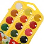 Акварель медовая «ЗХК. Цветик», 24 цвета, без кисти, жёлтый пластиковый футляр с петлёй, 27421678