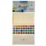 Акварель художественная в кюветах «ЗХК. Белые ночи», 36 цветов ? 2.5 мл, пластиковая палитра, 1942258