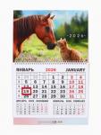 Календарь настенный квартальный 2026 «Лошадь с котенком», 30?46 см