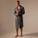 Халат вафельный мужской SL HOME: Chess «Гри Сандре», размер L, хлопок 100%, тёмно-серый