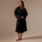 Халат вафельный женский SL HOME: Boho «Дарк Маре», размер XL, хлопок 100%, чёрный
