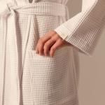 Халат вафельный женский SL HOME: Basic «Блан де Блан», размер L, хлопок 100%, белый