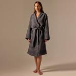 Халат вафельный женский SL HOME: Chess «Гри Сандре», размер S, хлопок 100%, тёмно-серый