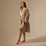 Халат вафельный женский SL HOME: Chess «Саббиа», размер L, хлопок 100%, коричневый