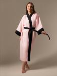 Халат женский длинный SL HOME Rose, размер 44-52, лён 100%, розовый