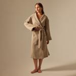 Халат вафельный женский SL HOME: Basic «Саббиа», размер L, хлопок 100%, коричневый
