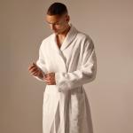 Халат вафельный мужской SL HOME: Waffle «Блан де Блан», размер S, хлопок 100%, белый