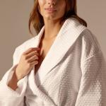 Халат вафельный женский SL HOME: Waffle «Блан де Блан», размер M, хлопок 100%, белый