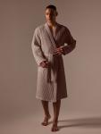 Халат вафельный мужской SL HOME: Boho «Саббиа», размер S, хлопок 100%, коричневый