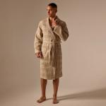 Халат вафельный мужской SL HOME: Chess «Саббиа», размер L, хлопок 100%, коричневый