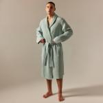 Халат вафельный мужской SL HOME: Basic «Аззура», размер S, хлопок 100%, мятный