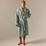 Халат вафельный мужской SL HOME: Basic «Аззура», размер M, хлопок 100%, мятный