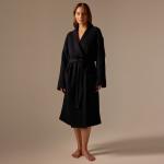 Халат вафельный женский SL HOME: Boho «Дарк Маре», размер L, хлопок 100%, чёрный