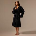 Халат вафельный женский SL HOME: Basic «Дарк Маре», размер L, хлопок 100%, чёрный