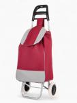 Сумка-тележка хозяйственная на шнуре, 35?20?96 см, бордовая
