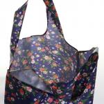 Сумка хозяйственная на кнопке, складная, 38?6?38 см, синяя/красная