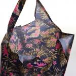 Сумка хозяйственная на кнопке, складная, 38?6?38 см, синяя/розовая