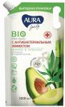 AURA FAMILY Крем-мыло с антибактериальным эффектом Бамбук и Авокадо дой-пак 1000мл