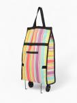 Сумка хозяйственная складная на липучке, 2 колеса, наружный карман, 32?13?52 см, разноцветная
