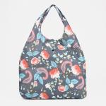 Сумка хозяйственная на кнопке, складная, 40?0.5?58 см, серая/оранжевая