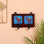 Вешалка настенная «Верблюды», 12?4?10 см, 2 крючка, дерево, МИКС