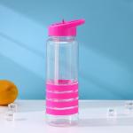 Бутылка для воды Доляна «Спорт», с трубочкой, 700 мл, 23.5?7.5?8.5 см, пластик, МИКС