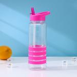 Бутылка для воды Доляна «Спорт», с трубочкой, 700 мл, 23.5?7.5?8.5 см, пластик, МИКС